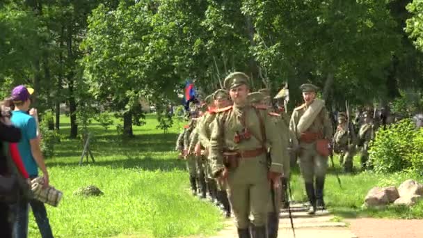 Φρουρά Των Ρώσων Στρατιωτών Πρώτος Παγκόσμιος Πόλεμος Πρώτος Παγκόσμιος Πόλεμος — Αρχείο Βίντεο