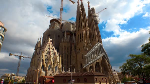 Catedral Sagrada Familia Barcelona España Video Uhd — Vídeos de Stock