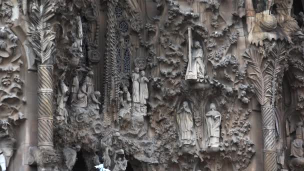 Catedral Sagrada Familia Barcelona España Video Uhd — Vídeo de stock