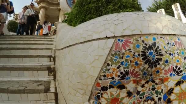 Park Guell Gaudi Barcelona Hiszpanii Film Rozdzielczości Uhd — Wideo stockowe