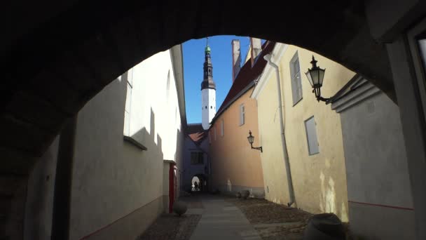 Das Alte Tallinn Architektur Alte Häuser Straßen Und Stadtviertel Video — Stockvideo