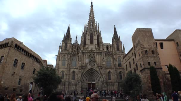 Quartiere Gotico Barcellona Spagna Video Uhd — Video Stock