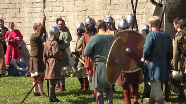 Camp Des Vikings Les Vikings Avant Bataille Guerriers Médiévaux Vidéo — Video