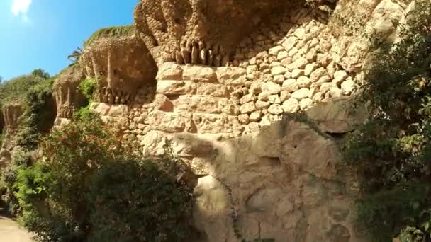 Park Guell Gaudi Barcelona Hiszpanii Film Rozdzielczości Uhd — Wideo stockowe