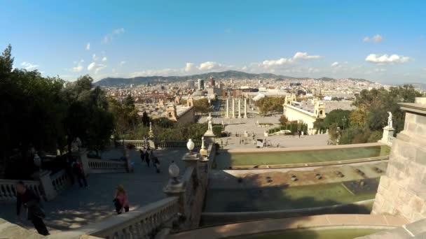 Barcelona Spanien Architektur Alte Häuser Straßen Und Stadtviertel Video Uhd — Stockvideo