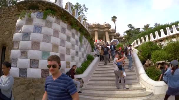 Parque Güell Gaudí Barcelona España Video Uhd — Vídeos de Stock