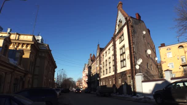Vyborg Clădiri Vechi Arhitectură Repere Video Uhd Timp Real — Videoclip de stoc