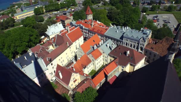 Старий Таллінн Краєвид Вороги Будинків Естонія Відео Uhd — стокове відео