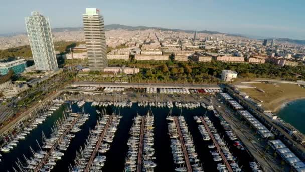 Vista Aérea Barcelona Arquitetura Edifícios Ruas Espanha Vídeo Uhd Prores — Vídeo de Stock