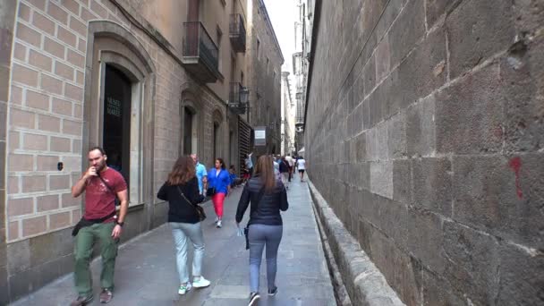 Quartier Gothique Barcelone Espagne Vidéo Uhd — Video
