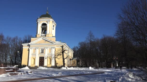 Vyborg Transfiguration Cathedral Architecture Video Uhd Real Time — Video Stock