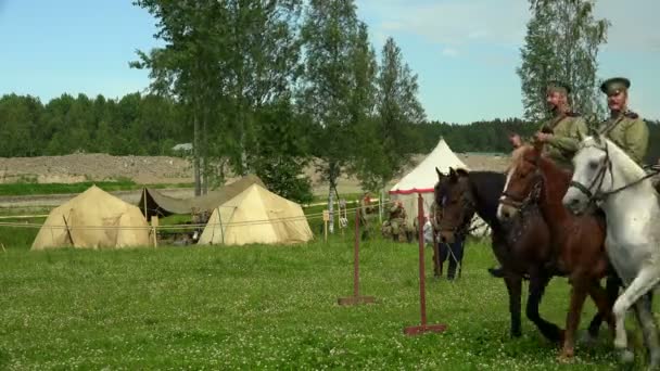 Russische Soldaten Paard Eerste Wereldoorlog 1914 1918 Video Uhd — Stockvideo