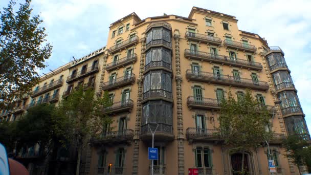 Vecchia Bella Casa Barcellona Spagna Video Uhd — Video Stock