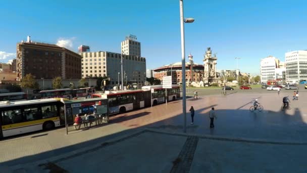 Barcelona Spanien Architektur Alte Häuser Straßen Und Stadtviertel Video Uhd — Stockvideo