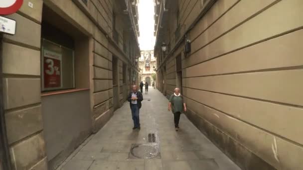 Стара Вулиця Барселоні Іспанія Відео Uhd — стокове відео