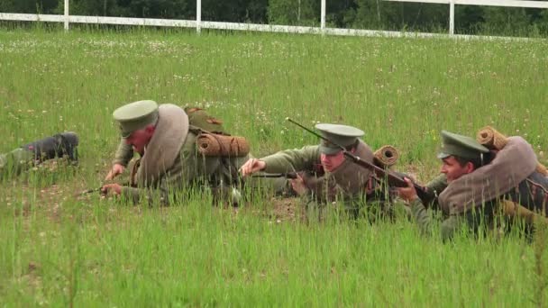 Angriff Russischer Soldaten Der Erste Weltkrieg Erster Weltkrieg 1914 1918 — Stockvideo