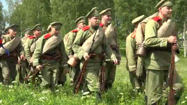 Bewaker Van Russische Soldaten Eerste Wereldoorlog Eerste Wereldoorlog 1914 1918 — Stockvideo