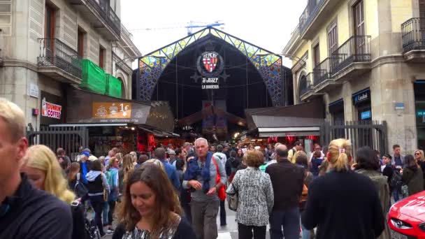 Food Market Barcelona Spain Video Uhd — Stock Video