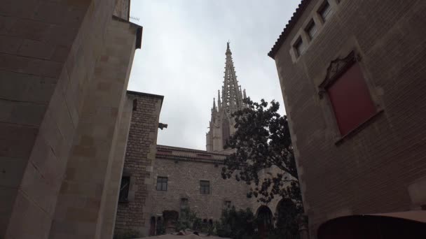 Gotische Wijk Van Barcelona Spanje Video Uhd — Stockvideo