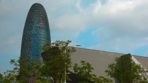 Torre Agbar Barcelona España Video Uhd — Vídeos de Stock