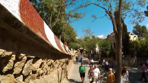 Park Guell Gaudi Barcelona Hiszpanii Film Rozdzielczości Uhd — Wideo stockowe