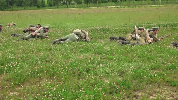 Ataque Soldados Russos Primeira Guerra Mundial Primeira Guerra Mundial 1914 — Vídeo de Stock