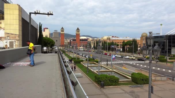 Barcellona Spagna Architettura Vecchie Case Strade Quartieri Video Uhd — Video Stock