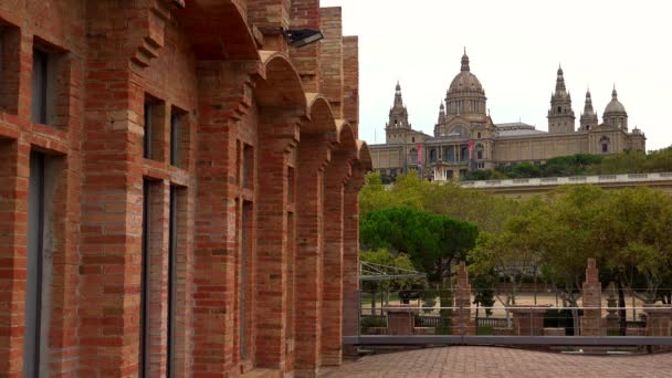 View Catalunya National Museum Art Barcelona Spain Video Uhd — Stock Video