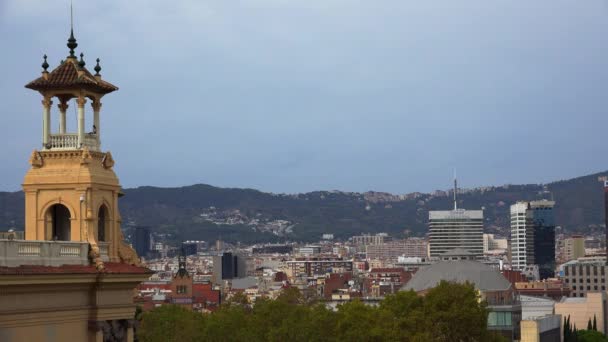 Barcelona Daki Eski Evlerin Çatıları Spanya Video Uhd — Stok video