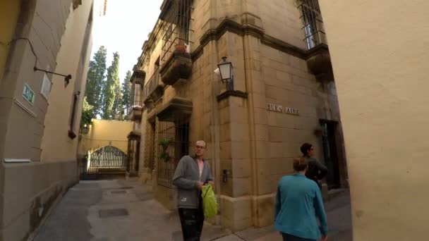 Alte Straße Barcelona Spanien Video Uhd — Stockvideo