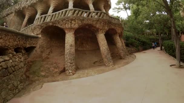 Park Guell Gaudi Barcelona Spanien Video Uhd — Stockvideo