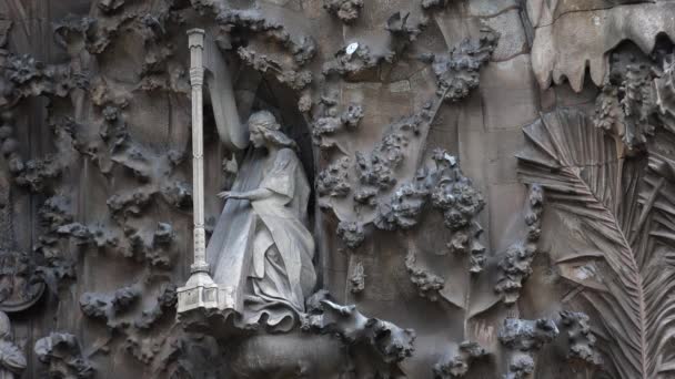 Catedral Sagrada Família Barcelona Espanha Vídeo Uhd — Vídeo de Stock