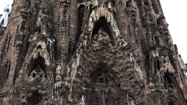 Catedral Sagrada Família Barcelona Espanha Vídeo Uhd — Vídeo de Stock