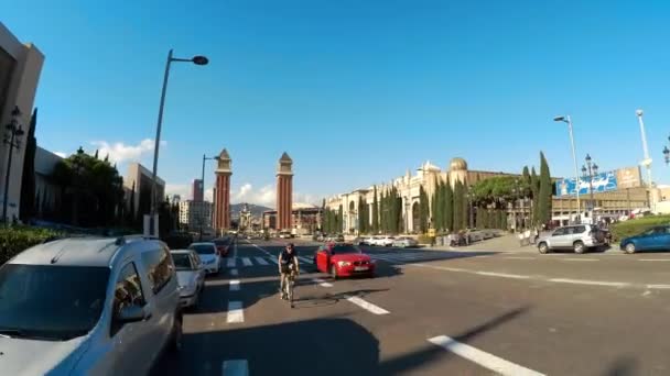 バルセロナ スペインだ 古い家 通りや地区 Uhdでのビデオ — ストック動画