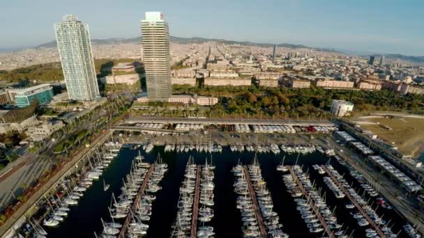 Vista Aérea Barcelona Arquitetura Edifícios Ruas Espanha Vídeo Uhd Prores — Vídeo de Stock