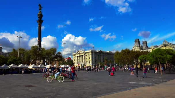 Barcelone Espagne Architecture Vieilles Maisons Rues Quartiers Vidéo Uhd — Video