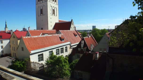 Oude Tallinn Architectuur Oude Huizen Straten Wijken Video Uhd — Stockvideo