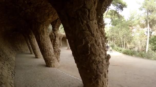 Park Guell Gaudi Barcelona Spanien Video Uhd — Stockvideo
