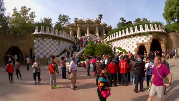 Parque Güell Gaudí Barcelona España Video Uhd — Vídeos de Stock