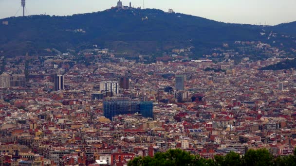 Telhados Casas Antigas Barcelona Espanha Vídeo Uhd — Vídeo de Stock