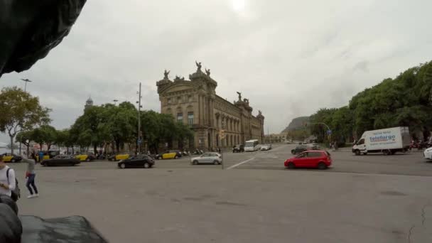 Barcelona Spanien Architektur Alte Häuser Straßen Und Stadtviertel Video Uhd — Stockvideo