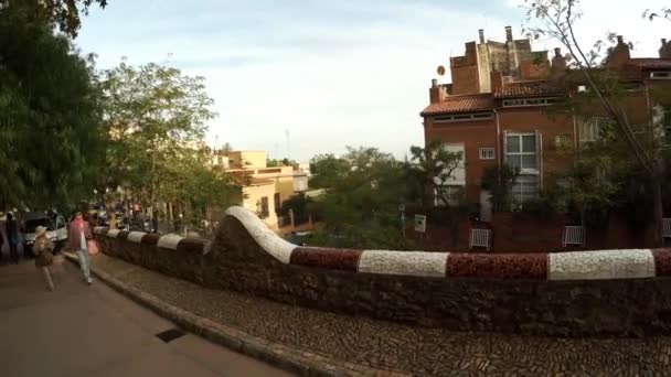 Park Guell Gaudi Barcelona Espanha Vídeo Uhd — Vídeo de Stock