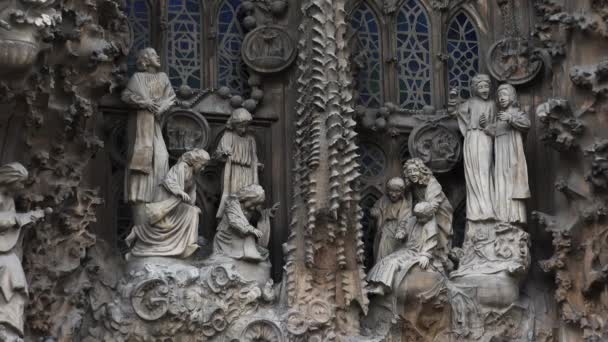 Sagrada Familia Καθεδρικός Ναός Στη Βαρκελώνη Ισπανία Βίντεο Uhd — Αρχείο Βίντεο