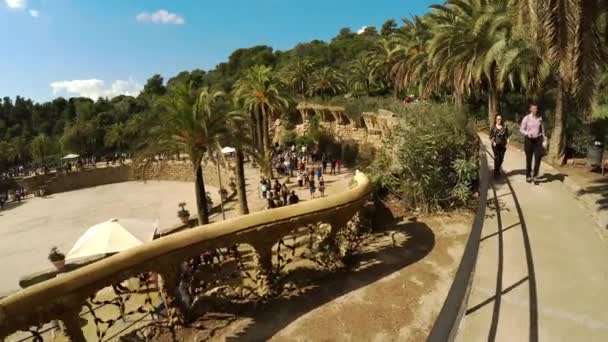 Park Guell Gaudi Barcelona Spanien Video Uhd — Stockvideo