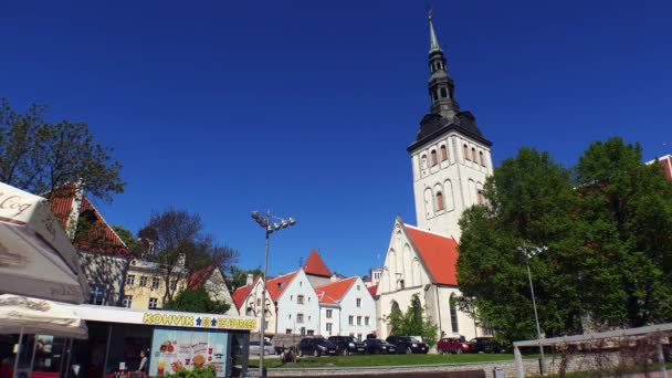 Церковь Храм Старом Таллинне Эстония Видео Uhd — стоковое видео