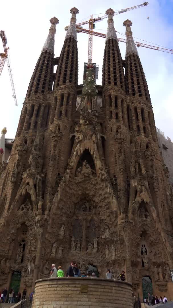 Katedra Sagrada Familia Barcelonie Hiszpanii Film Rozdzielczości Uhd — Wideo stockowe