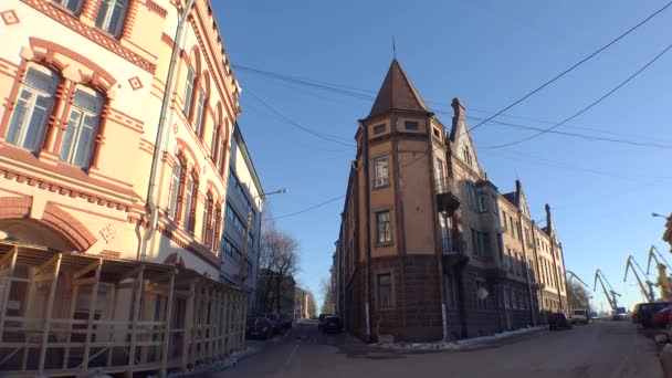 Vyborg Old Buildings Architecture Landmarks Video Uhd Real Time — Αρχείο Βίντεο