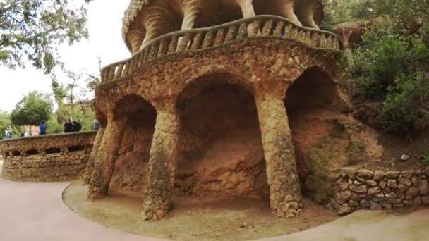 Park Guell Gaudi Barcelona Hiszpanii Film Rozdzielczości Uhd — Wideo stockowe