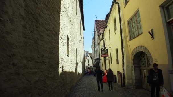 Das Alte Tallinn Architektur Alte Häuser Straßen Und Stadtviertel Video — Stockvideo