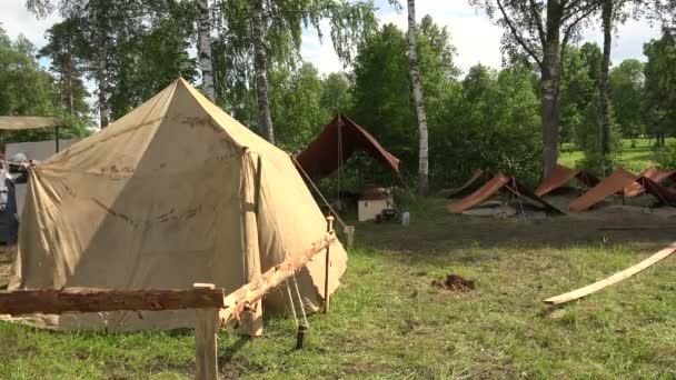 Военный Палаточный Лагерь Первая Мировая Война 1914 1918 Видео Uhd — стоковое видео